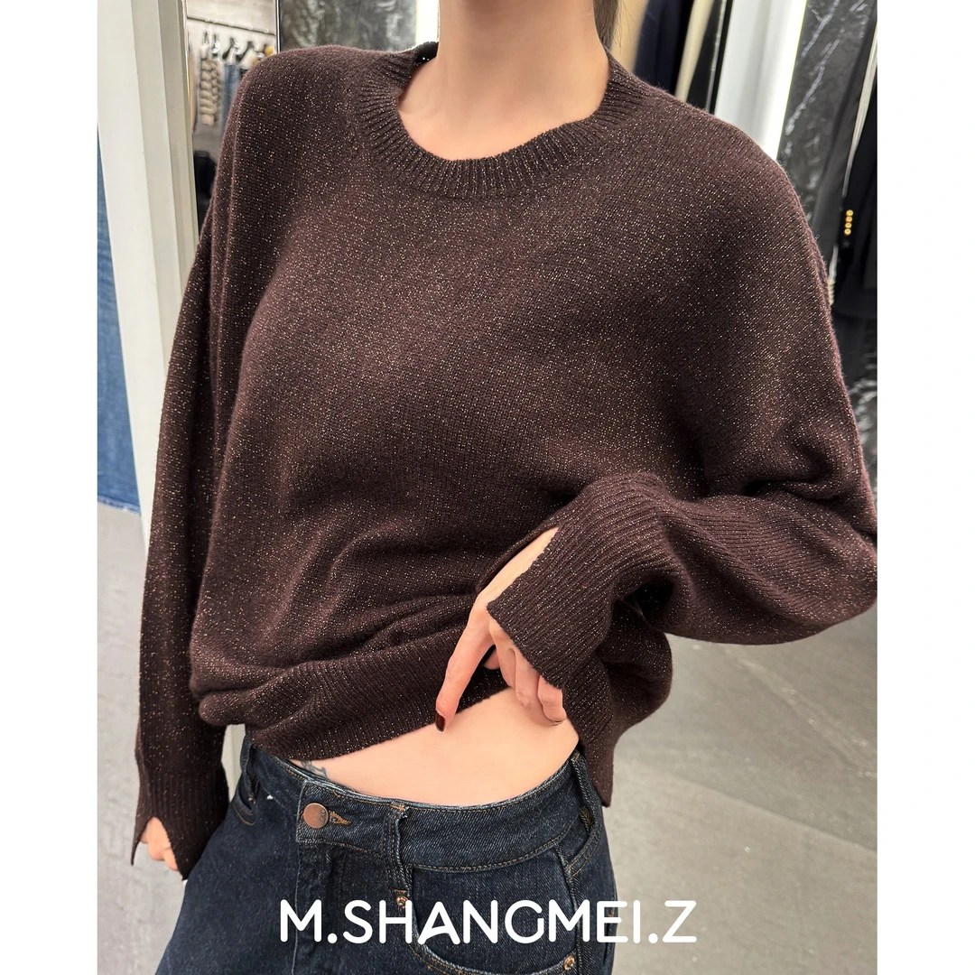 M.SHANGMEI.Z/沐熙美大哥{璀璨星光}宽松璀璨羊绒羊毛针织衫x1017