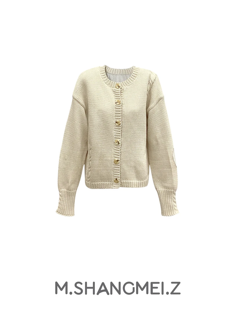 M.SHANGMEI.Z/沐熙美大哥推荐秋冬休闲设计师简约小香风开衫x0913