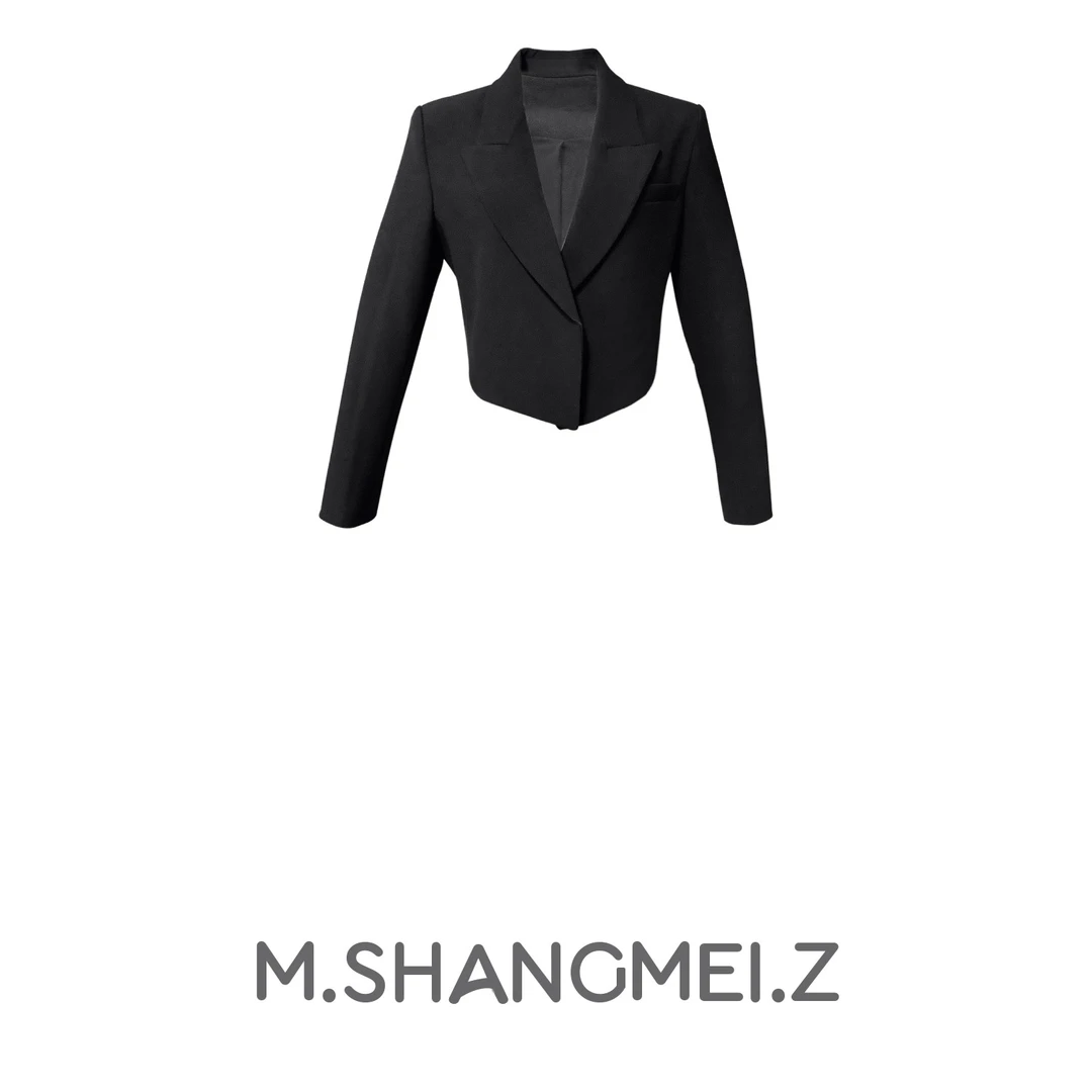M.SHANGMEI.Z/沐熙美大哥推荐时尚暗扣女士显瘦休闲西服x0125