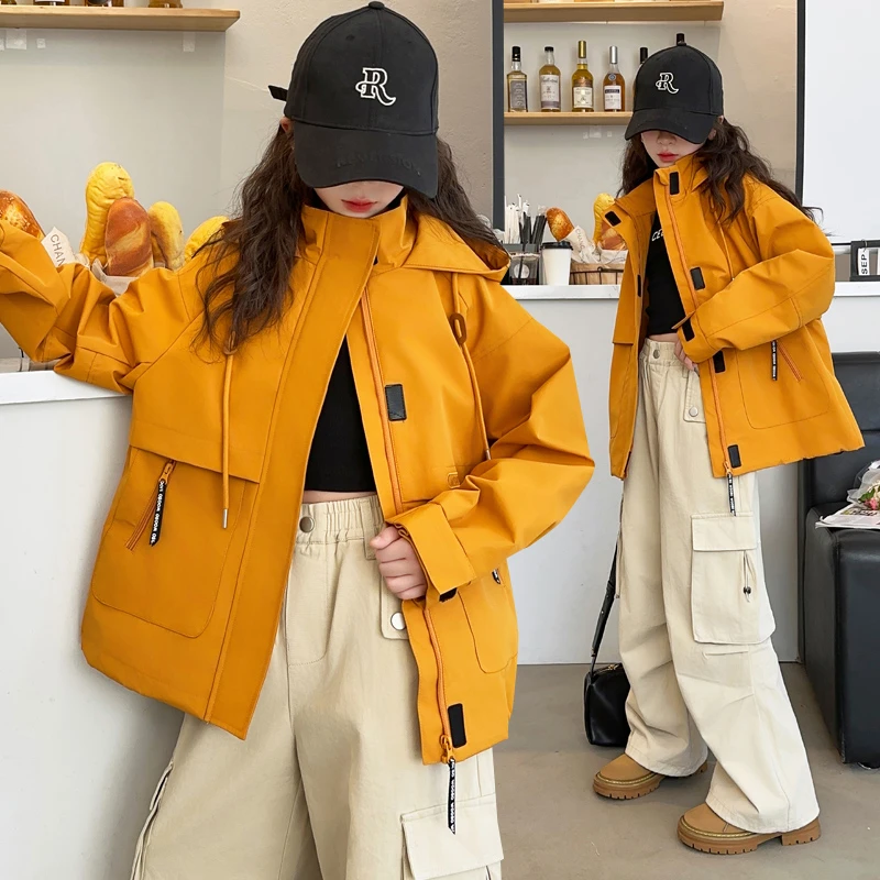 女童冲锋衣春秋款2024新款洋气时髦6-12岁儿童外套大童户外登山服