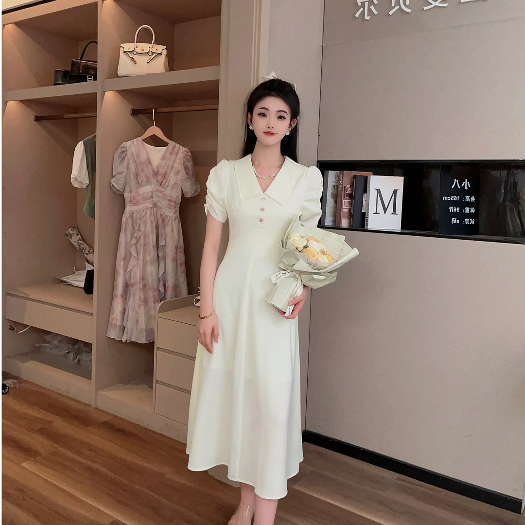 拉夏贝尔/2024年夏季清仓时尚休闲气质文艺小清新连衣裙 8599 JQC