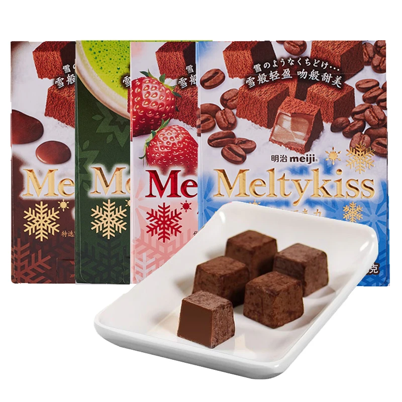 meiji/明治雪吻巧克力组合聚会喜糖糖巧休闲夹心零食 132克 4盒装