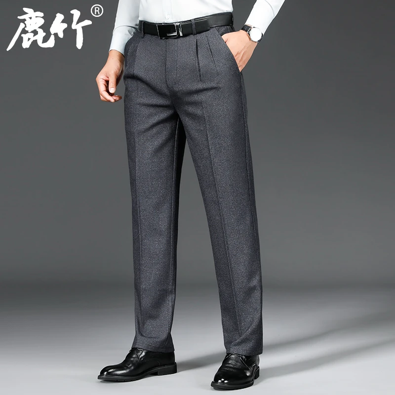 2025春秋新款休闲长裤中年男士商务西裤中老年爸爸装宽松直筒裤男