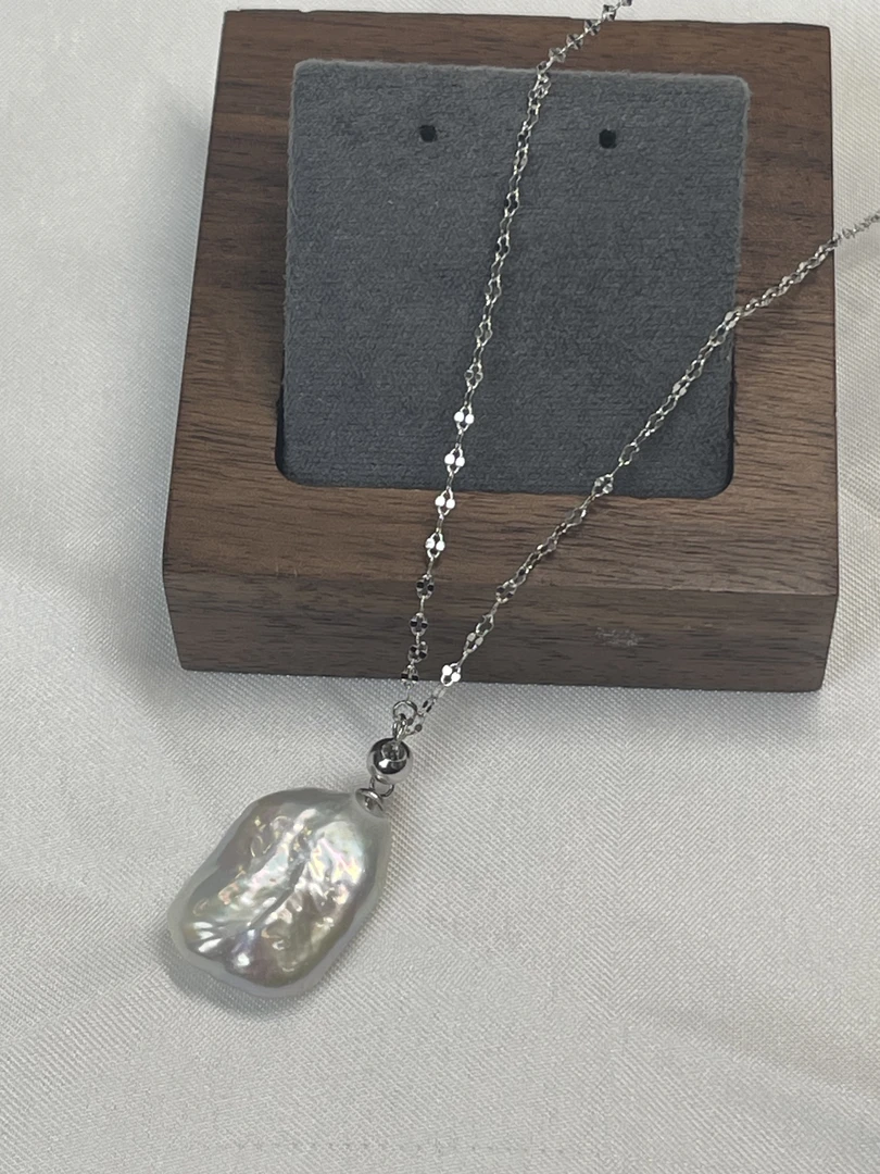 【YzzM珍珠】大颗粒炫彩光方块巴洛克Y链珍珠吊坠