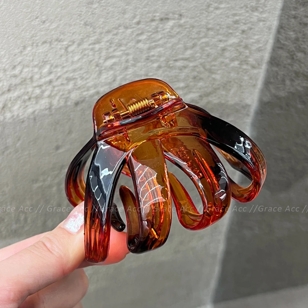 法式复古ins南瓜抓夹 zxh同款盘发鲨鱼夹加宽长齿中号（7cm）