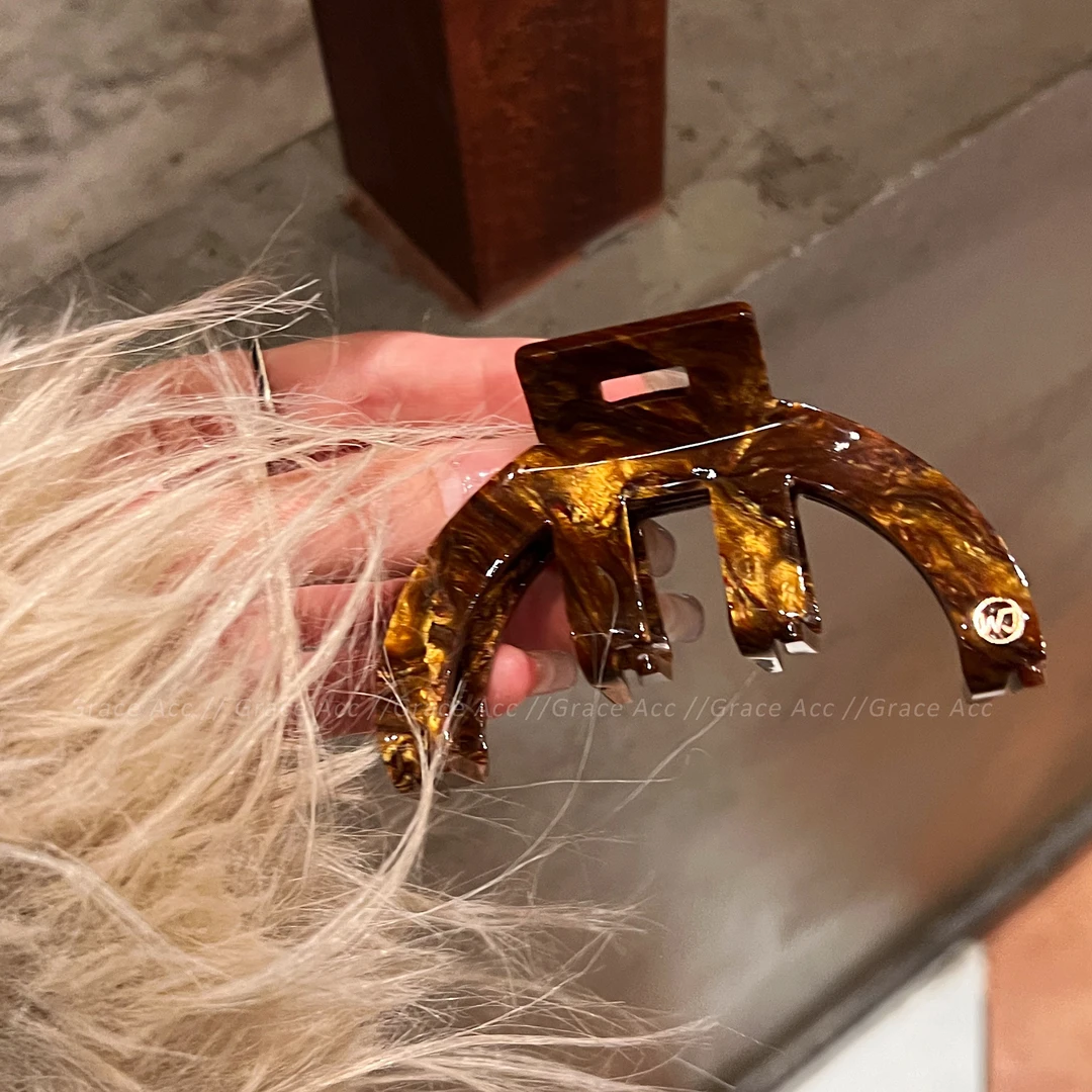 焦糖琥泊 ‖ 醋酸高级感抓夹 鲨鱼夹 发量多少均可（9cm左右）
