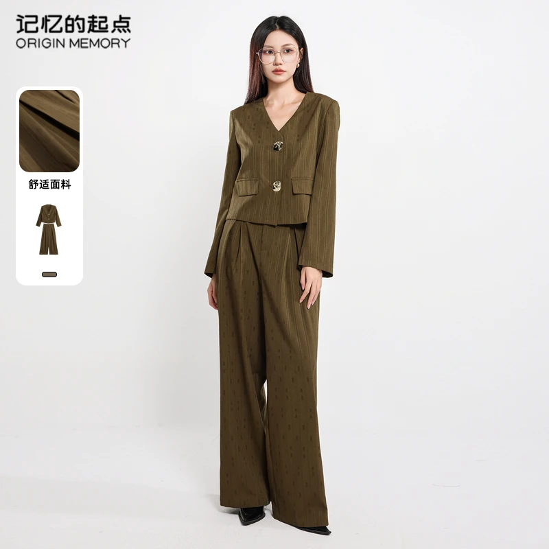 记忆的起点小西装套装女高级感西服外套直筒西裤两件套68AQ80568