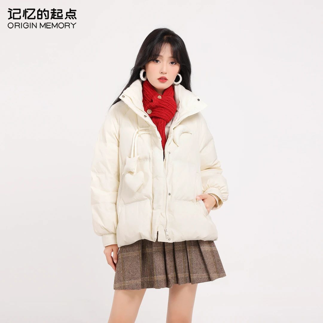 记忆的起点鸭绒短款羽绒服女2023冬季新款时尚保暖外套67TD96057