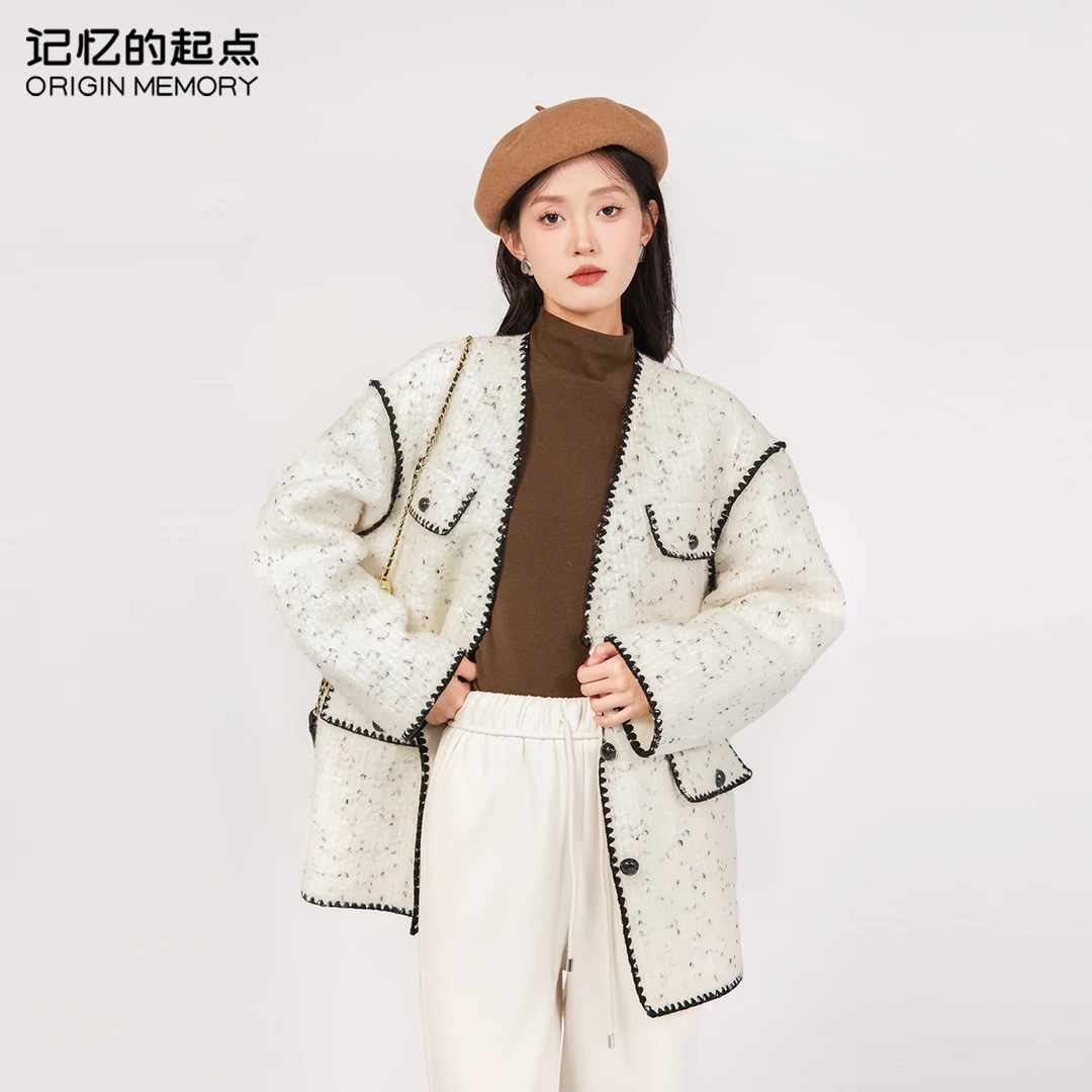 记忆的起点小香风外套女韩版宽松撞色时尚气质上衣68TC48718