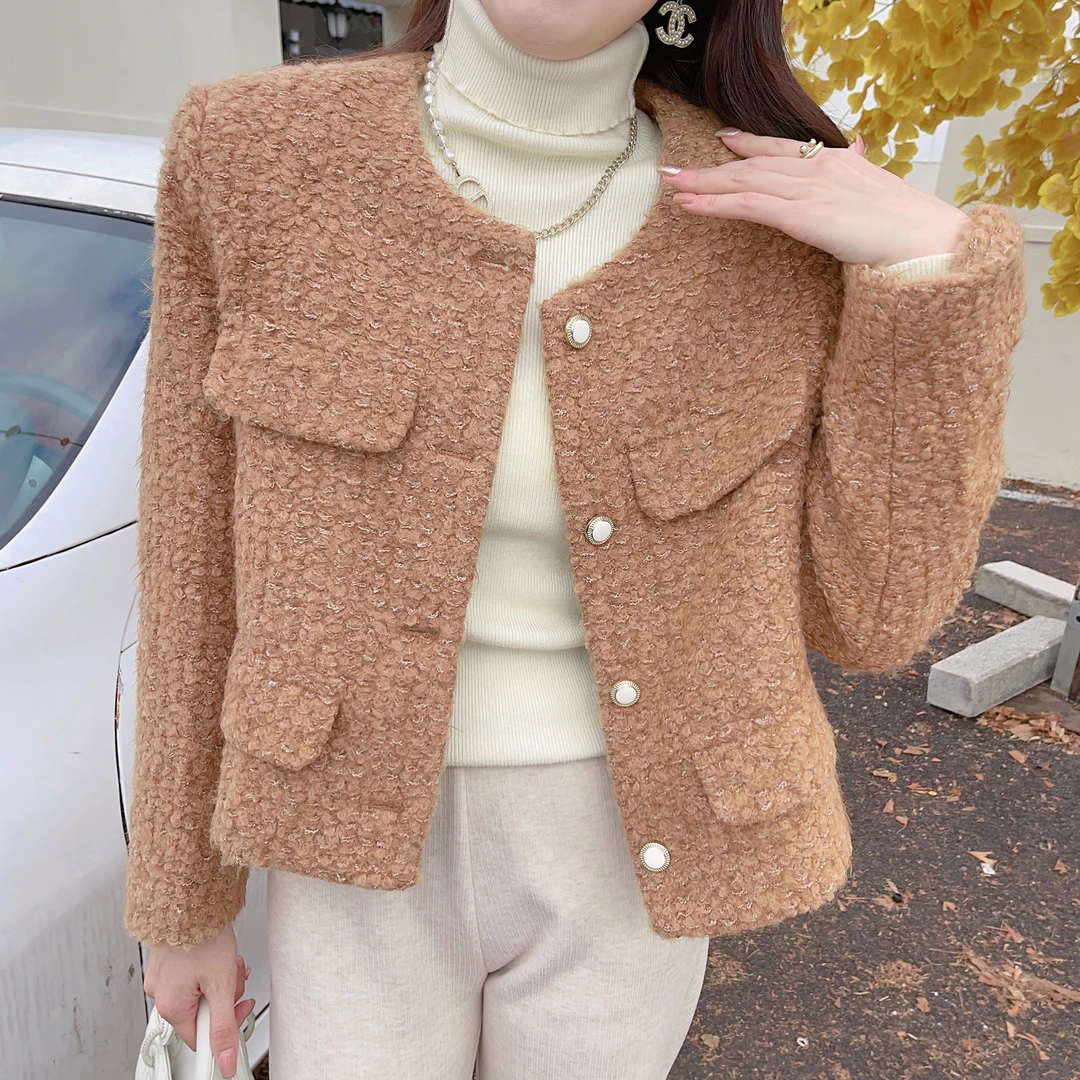 【清仓专场】韩版粗花呢高级感小香风气质棉里短外套女DMJ-W53288