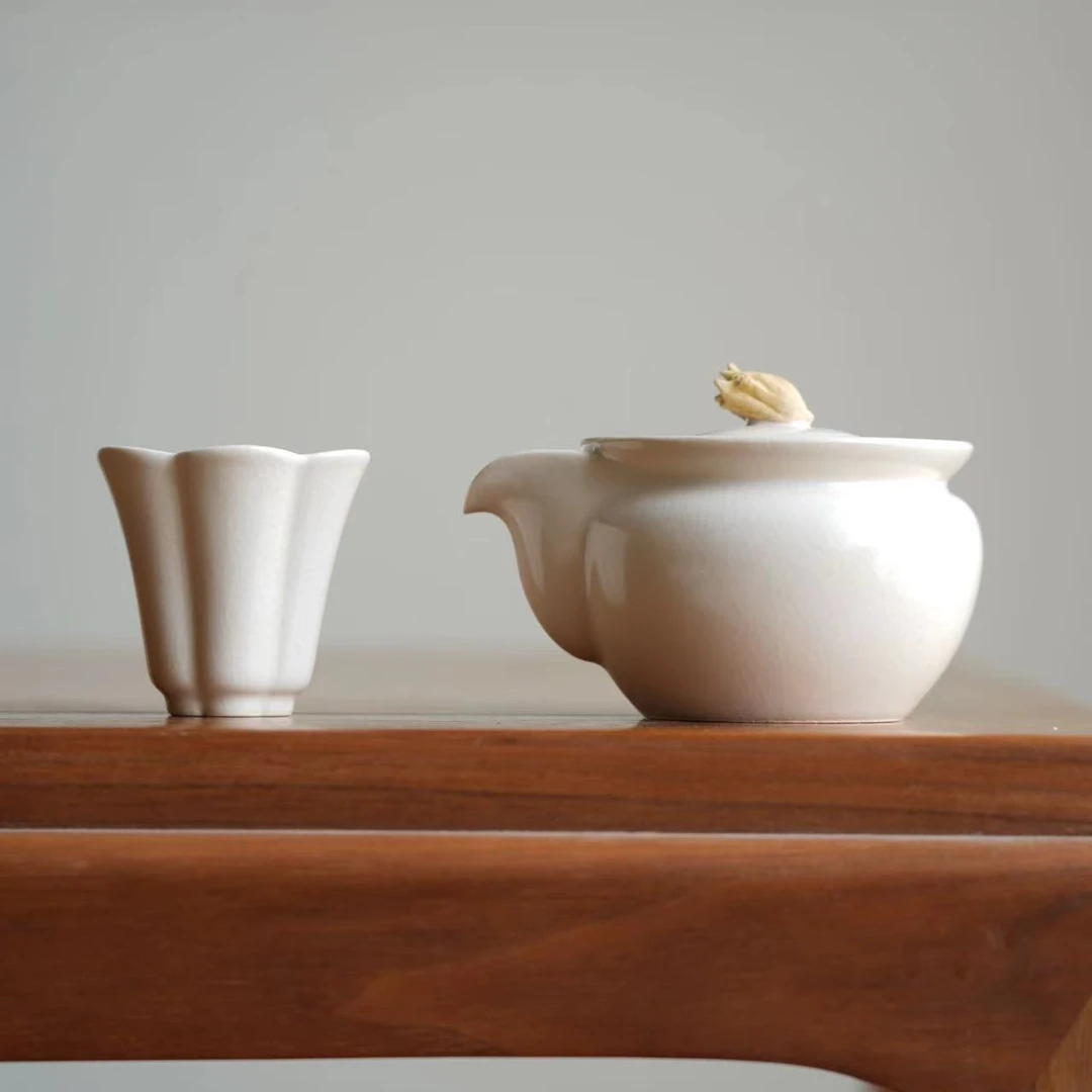 【半闲】霖松堂 | 草木灰 佛手宝瓶+花口杯