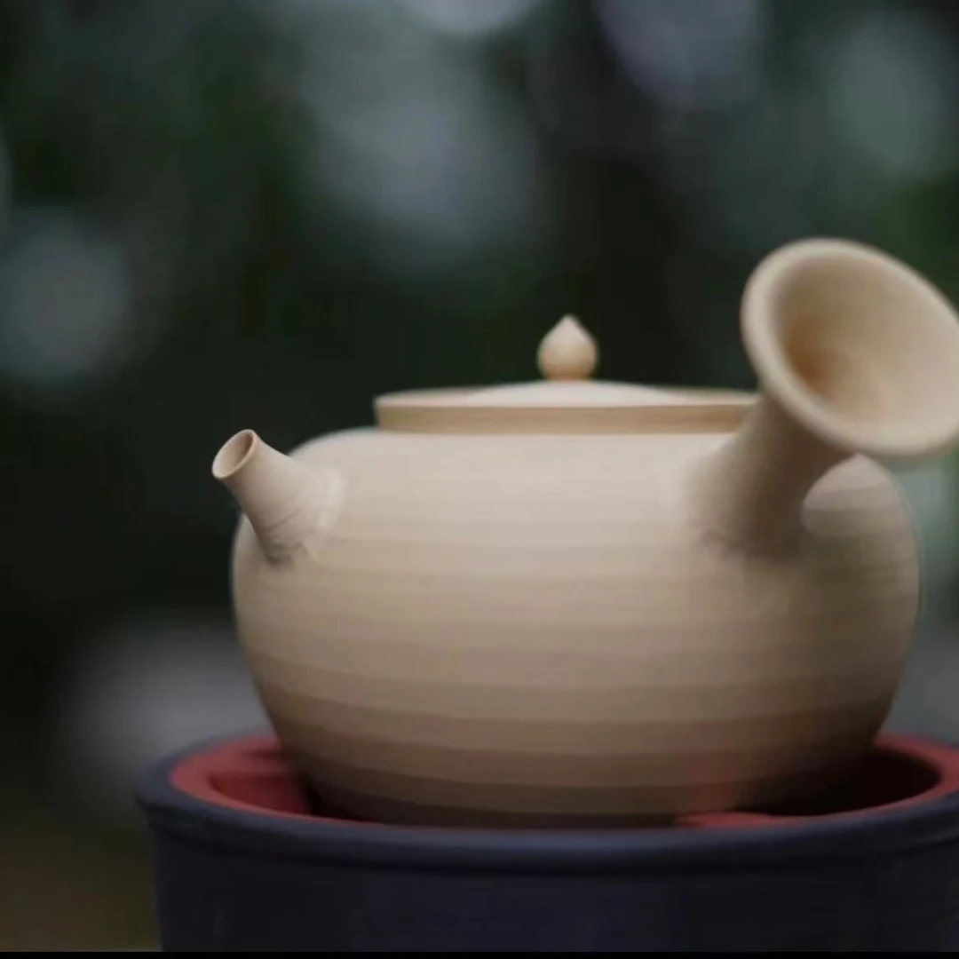 【半闲】潮嘉风月-工夫造物 |白泥喇叭侧把砂铫壶