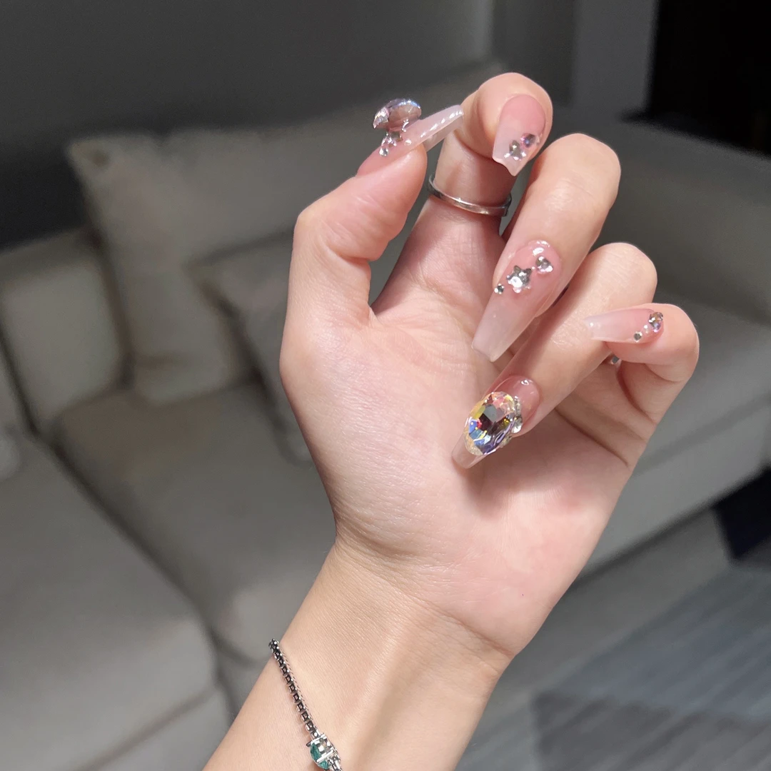 【特价02返图】春夏新款超闪堆钻美甲高级感纯手工穿戴甲指甲贴片