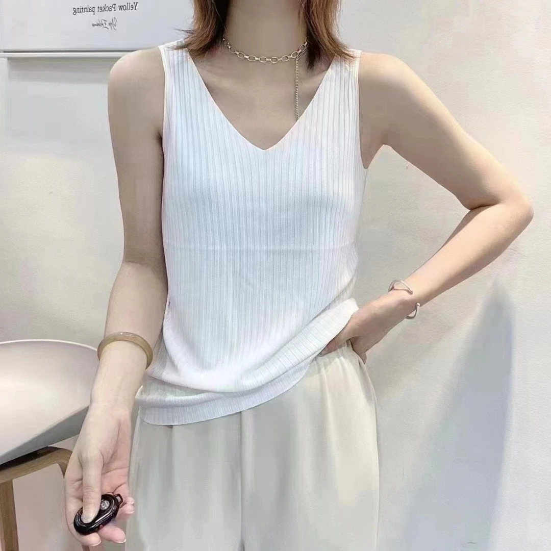【N.L奶酪】网红显瘦白色时尚气质简约百搭内搭背心吊带打底无袖