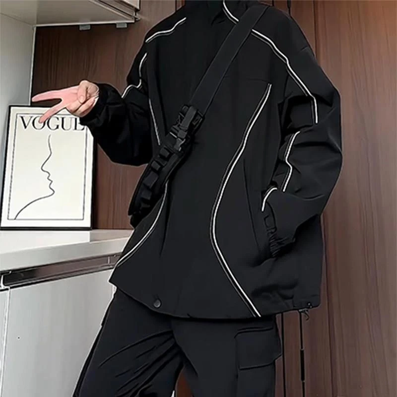 美式机能冲锋衣外套男春秋款潮牌痞帅工装夹克防水防风户外登山服