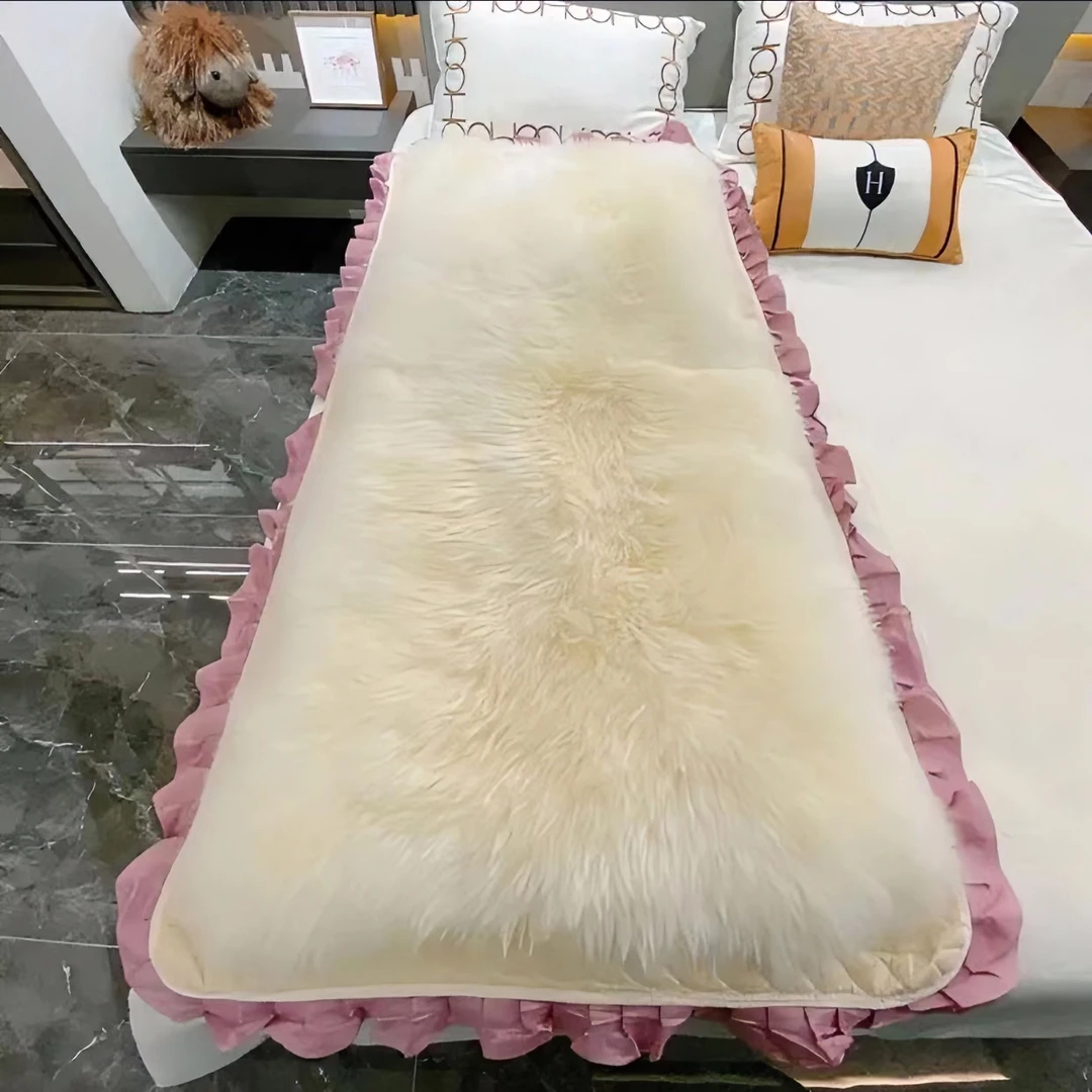 羊皮褥子皮毛一体床垫羊毛床毯冬季加厚卧室床褥飘窗垫