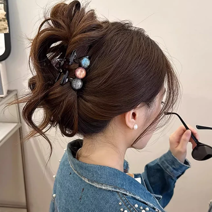 木子秋【Linda姐专属】韩系星星高马尾抓夹优雅时尚搭发夹头饰