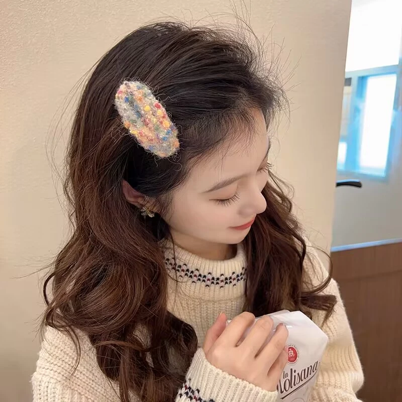 木子秋奶油糖点可爱发夹ins气质时尚甜美少女心毛巾圈刘海侧边夹