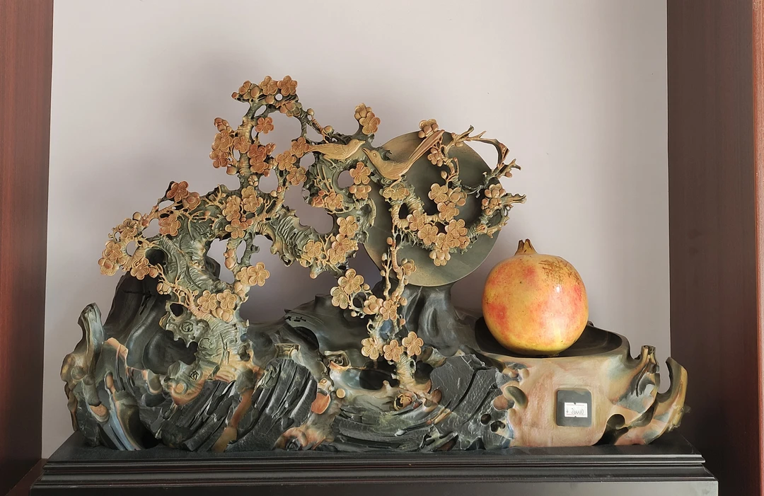 苴却砚攀枝花文房四宝摆件火锅砚台直销