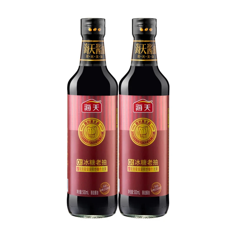 海天 0添加 冰糖老抽(酿造酱油) 500ml*2厨房调料