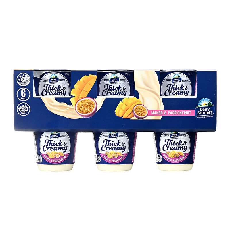 Dairy Farmers 澳大利亚进口 百香果芒果味风味发酵乳 150g*6