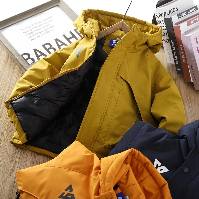 男童棉服外套冬装2025新款儿童加厚棉衣夹棉保暖连帽防风冲锋衣潮