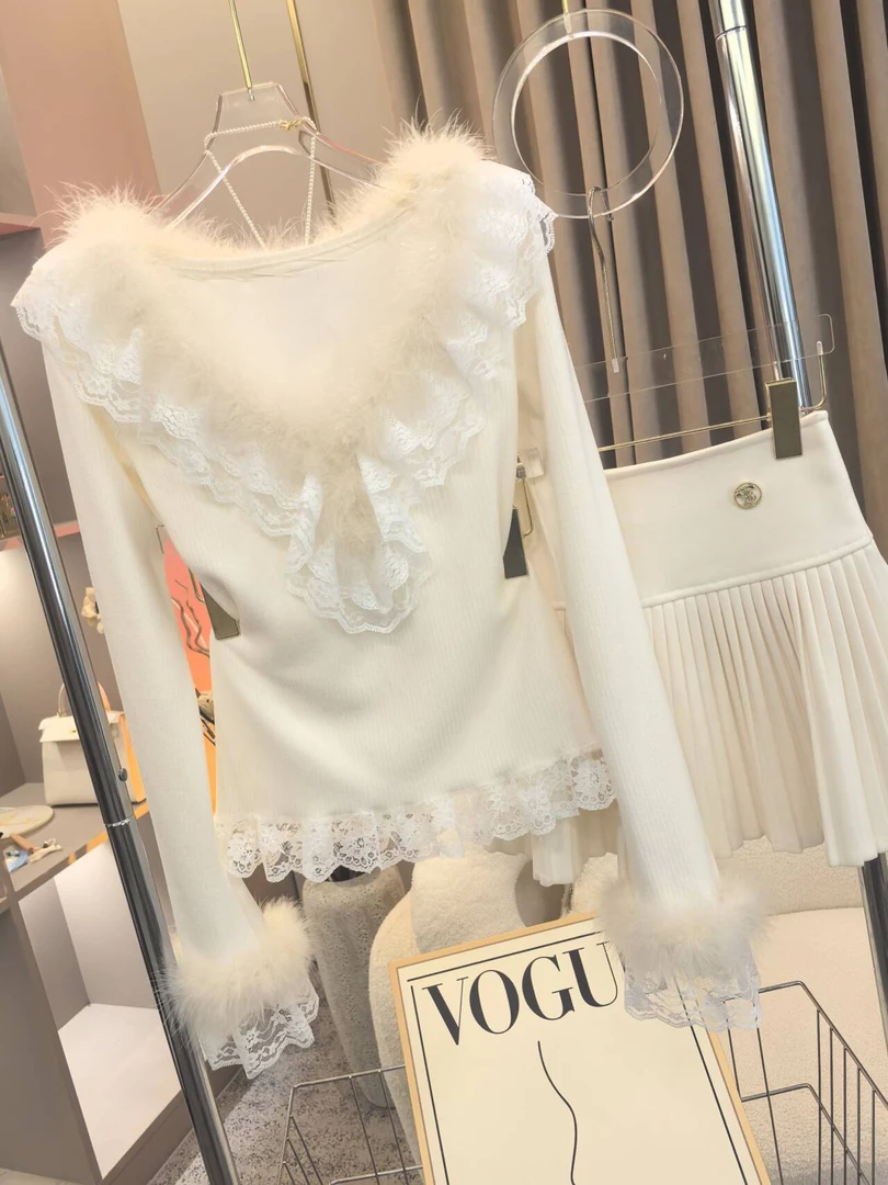 【A9731墨丽】2024秋季修身设计感长袖开衫上衣+裙子两件套