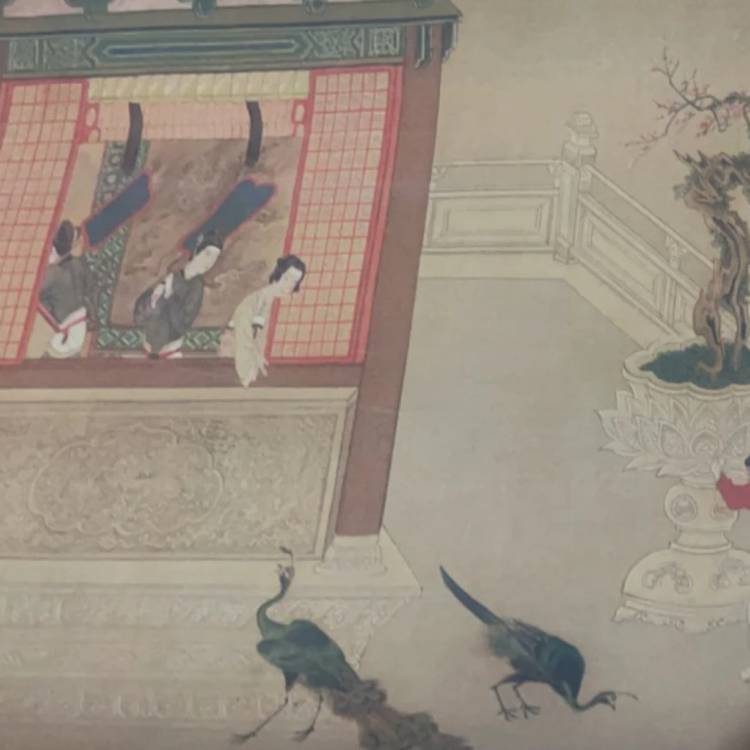 手卷汉宫春晓图装饰画