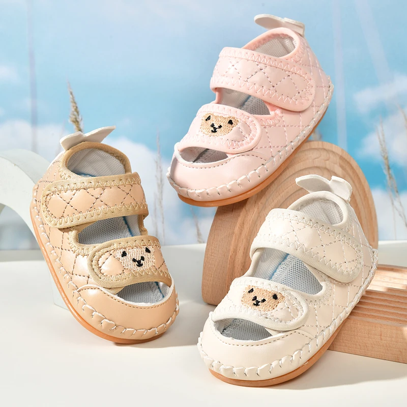 婴幼儿凉鞋软底步前鞋女宝公主鞋手工缝制环保无胶水小月龄爬爬鞋