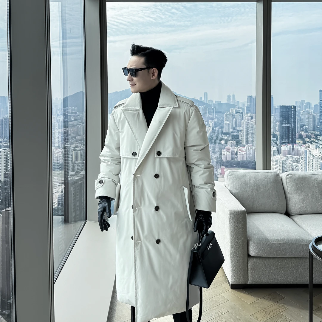 【DAIO ETHAN】【悉尼冬日】英伦风秋冬男过膝白鸭绒中长款加厚羽绒服