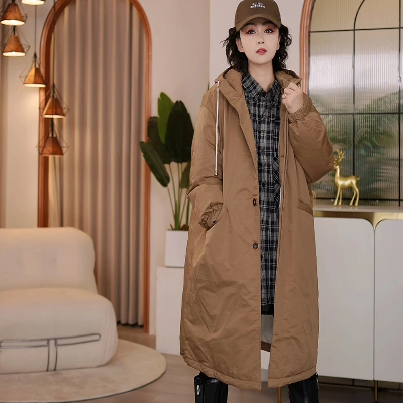 8136秋冬新款韩版2024宽松休闲连帽羽绒服女