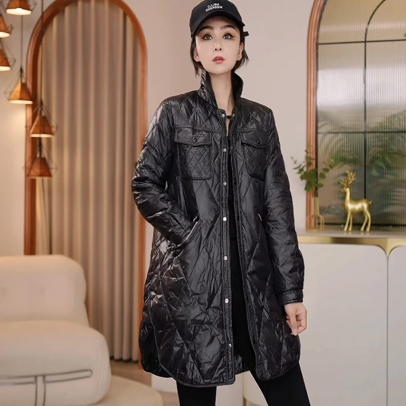 8099秋冬新款韩版2024宽松休闲立领羽绒服女