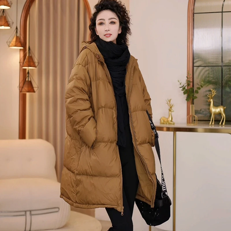 8056秋冬新款韩版2024宽松休闲连帽羽绒服女