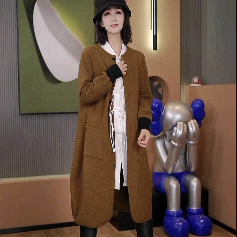 6632-862-1春季2025新款韩版宽松休闲拼接中长款外套