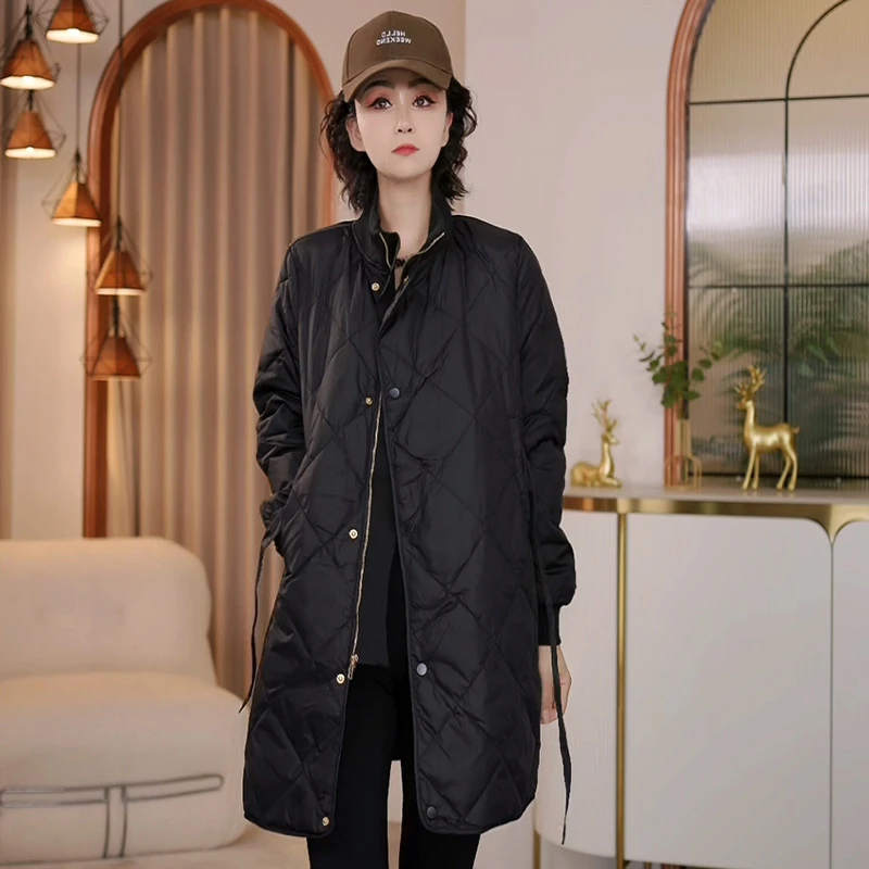 8135秋冬新款韩版2024宽松休闲立领羽绒服女