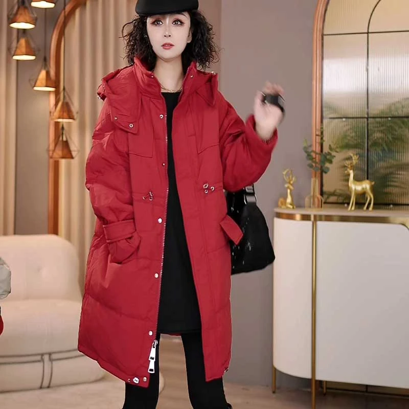 8556冬季新款韩版2024宽松休闲时尚连帽羽绒服女
