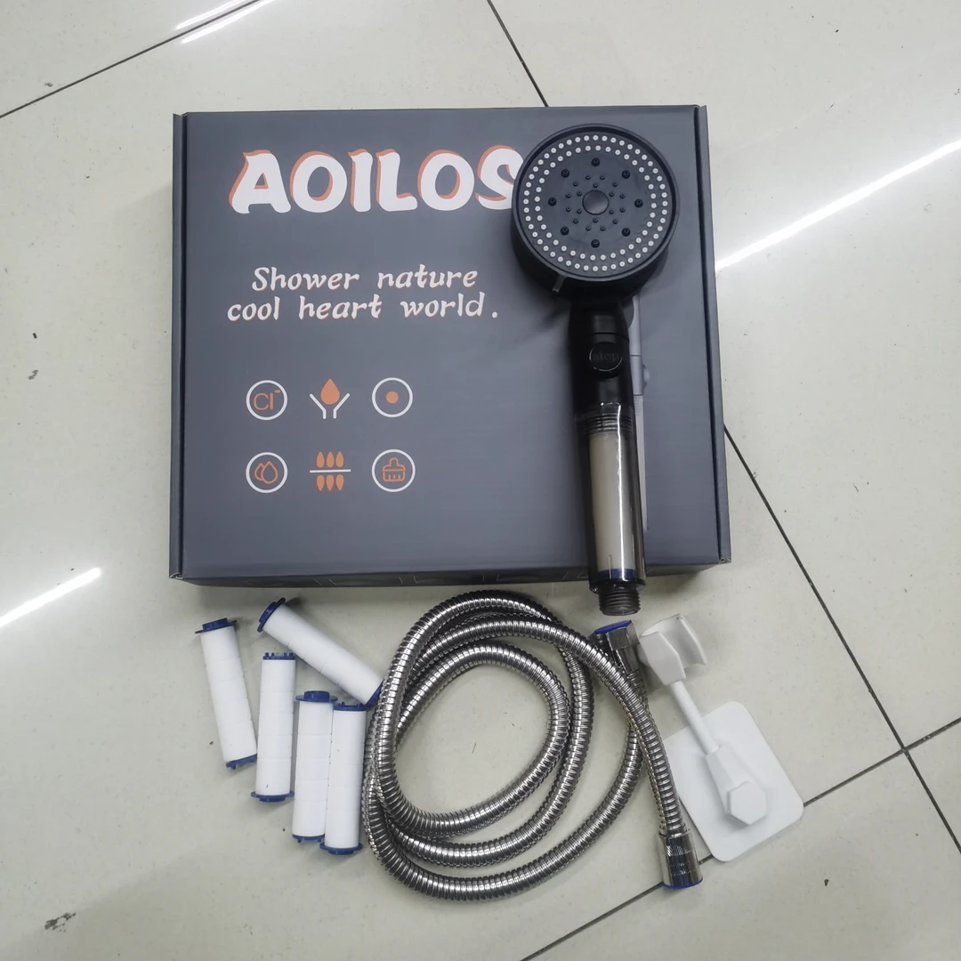 家用增压淋浴过滤花洒五档套装滤棉淋浴耐摔AD214