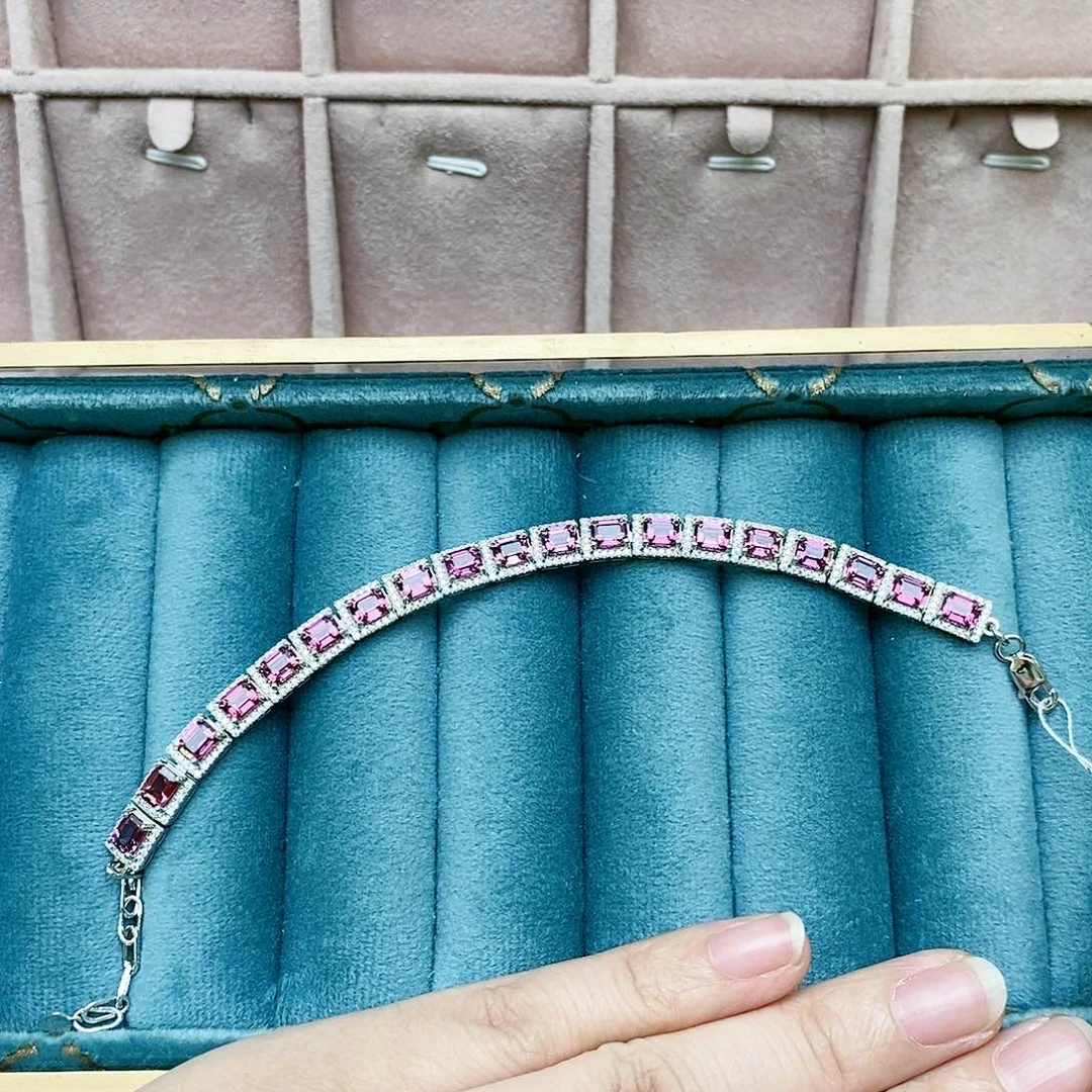 石榴石手链银S925镶嵌