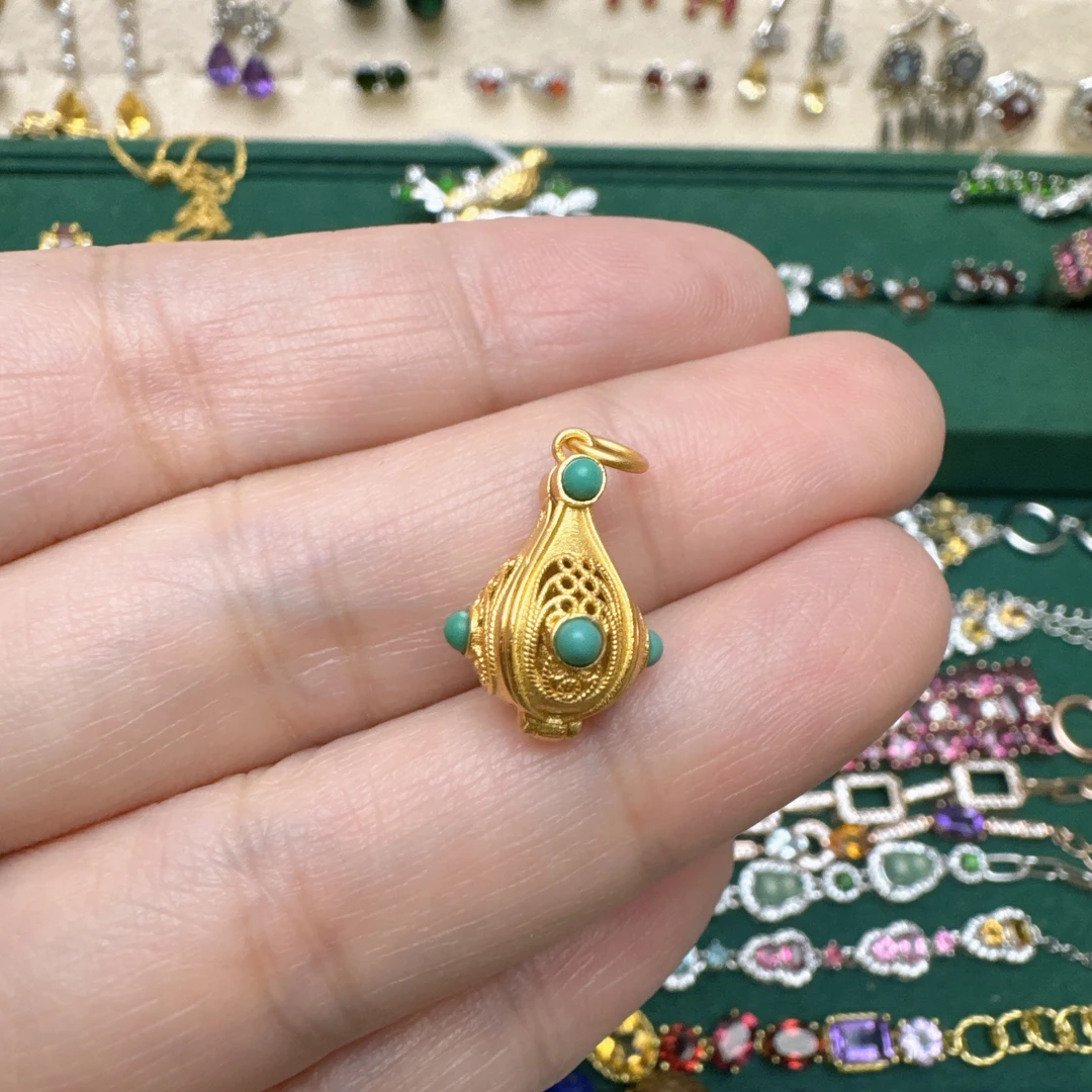 A海纹石吊坠(不含链)银S925镶嵌690