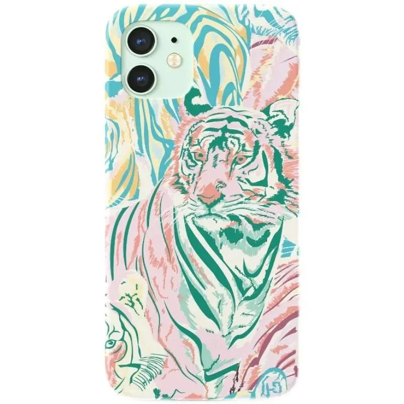 靓壳创意彩色老虎适用iphone14promax苹果13手机壳1211pro菲林保