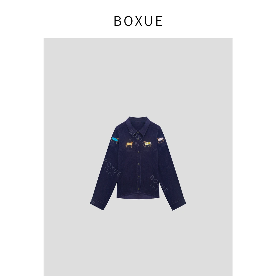 BOXUE  “梦幻小马” 2024秋冬新款高级感拼接轻奢 外套#240819W75
