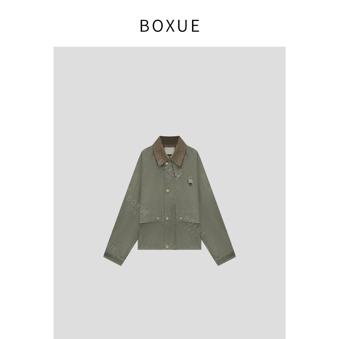 BOXUE  “云川” 2024秋冬新款高级感灯芯绒拼接外套#240829W71