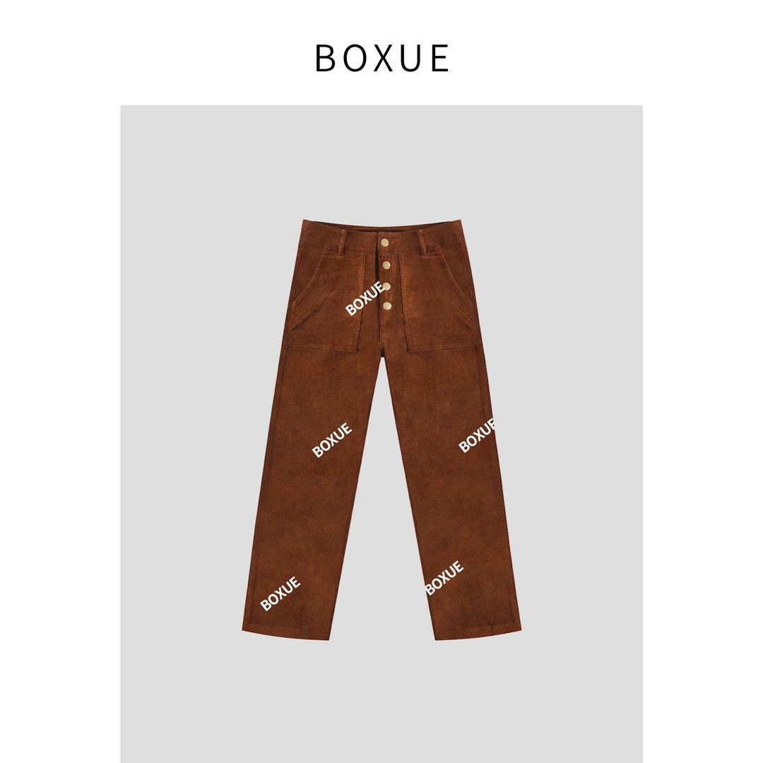 BOXUE “美拉德裤子”韩版复古百搭灯芯绒 裤子#230919K01