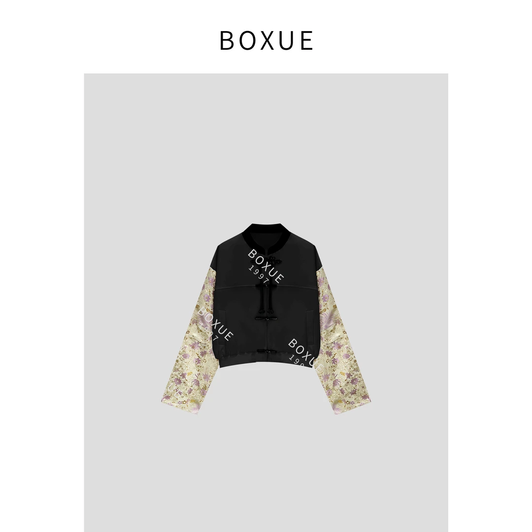 BOXUE ‘’金菊‘’ 2024春季棒球缎面宋锦外套 外套#240224W79