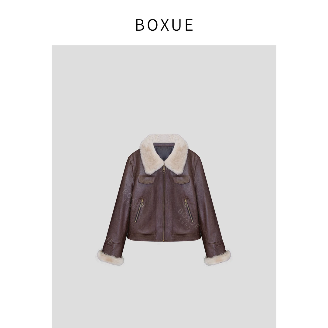 BOXUE “山鸣”2024冬季90白鹅绒皮毛一体鹅绒服 外套#241009W36