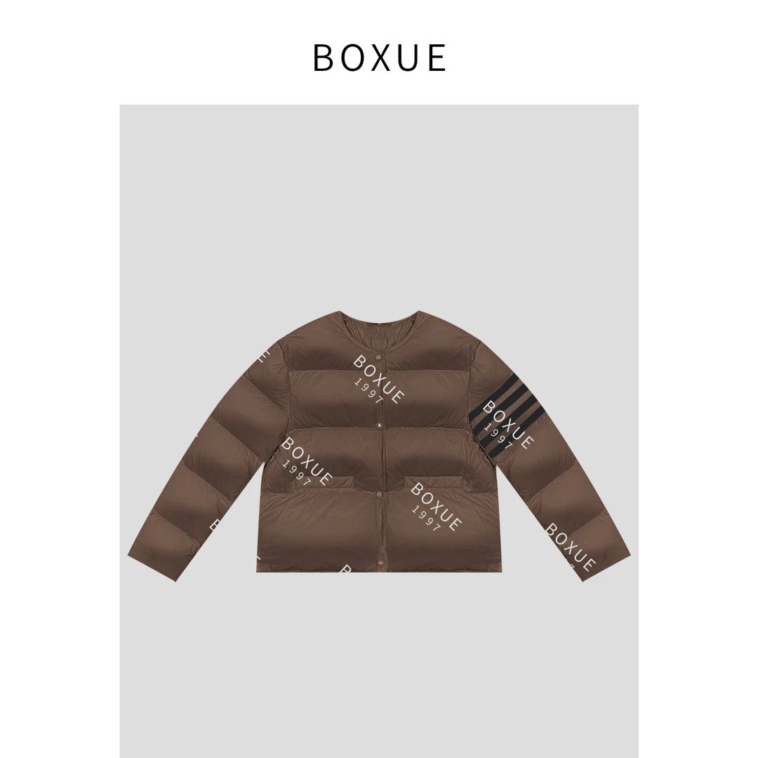 BOXUE “经典四杠奶奶服”冬季热力感拼色羽绒服 外套#231018W319
