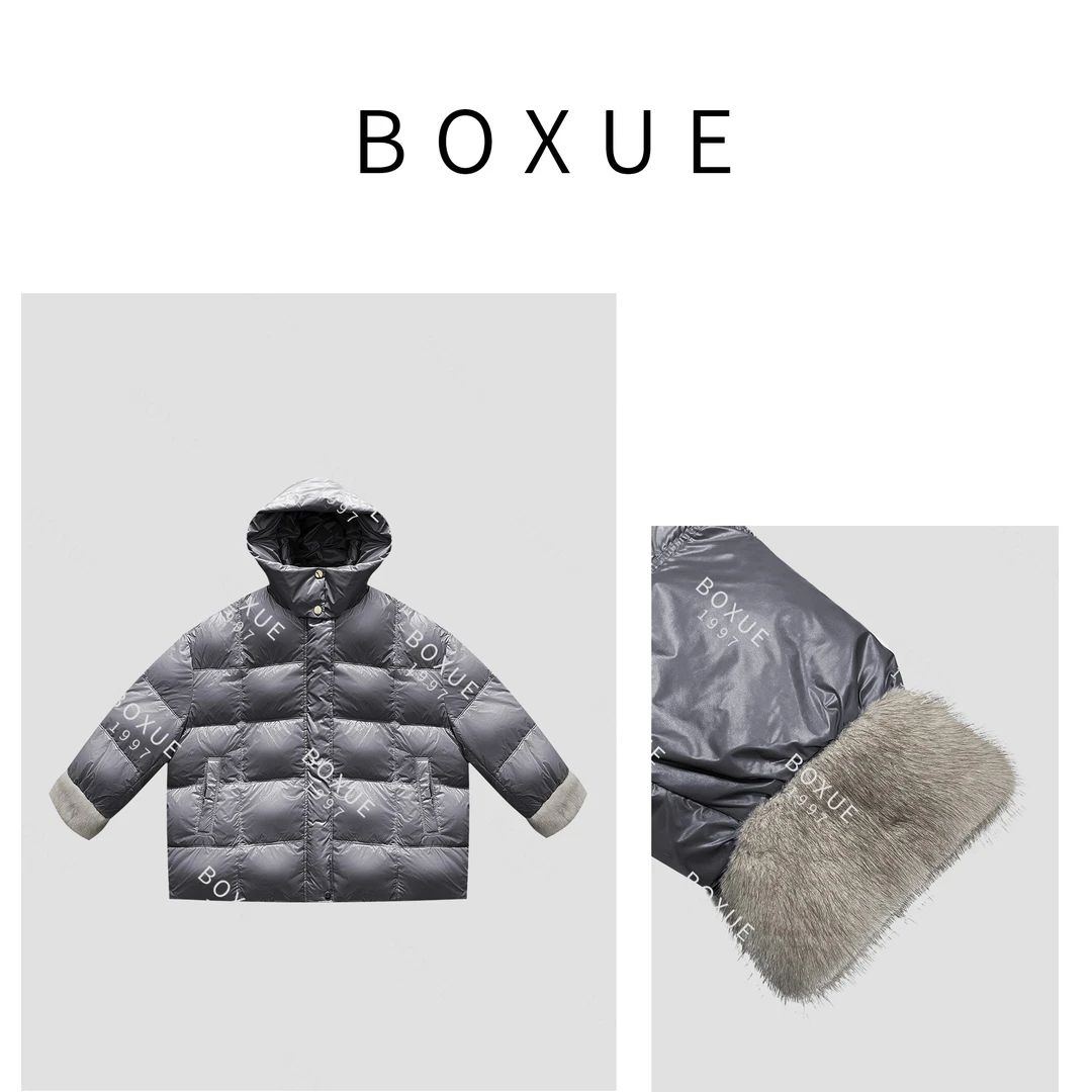 BOXUE “月光裁” 鹅绒皮 草貂毛 外套#231021W37