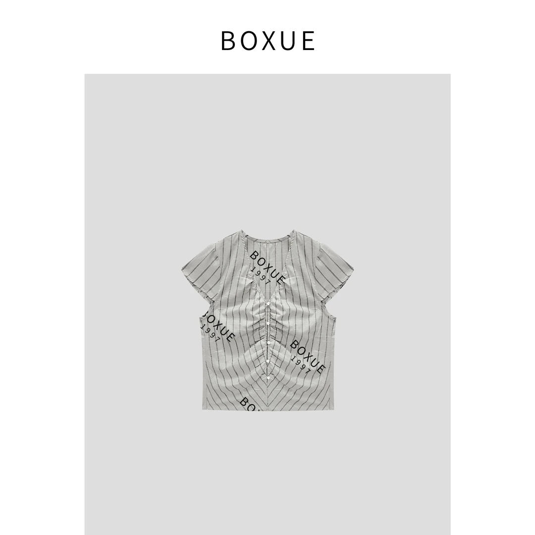 BOXUE ‘’假期‘’ 2024夏季新款时尚轻奢条纹  外套#240506W739