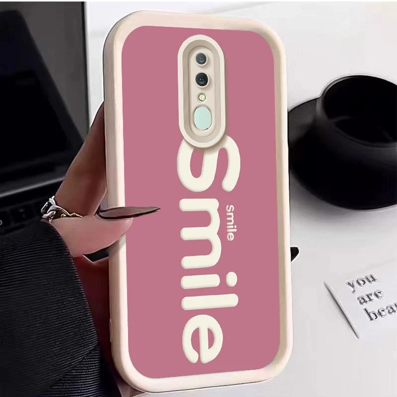 适用OPPOA9手机壳oppoa9手机壳阶梯Smile高级感柔软ins网红潮牌