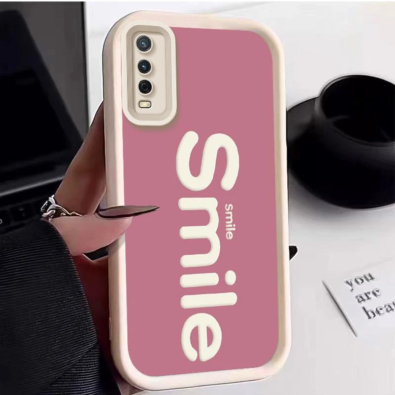 适用VIVOY30手机壳vivoy30手机壳阶梯Smile高级感柔软ins网红潮牌